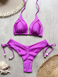 New Solid Color Bikini Set 2026 Women's Swimsuit Hanging Neck Rope Split Swimsuit 2-piece Set Summer Beachwear