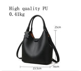New Trendy Casual Soft PU Women's Handbags Solid Color Large Capacity Female Shoulder Bags Retro Tote Bags For Commute Shopping