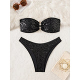 Sequins Shiny Bling Bandeau Bikini Female Swimsuit Women Swimwear Two-pieces Bikini set Brazilian Bather Bathing Suit Swim K7311