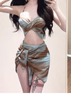 New Fashionable Plus Size Multi Piece Set Split Swimsuit for Women Covering  Belly  Slimming Down Hot Spring Vacation Swimsuit