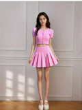 Women High Waist Pleated Skirt with Safety Shorts, Black A Line Mini Skort for Casual Office School Style Outfits
