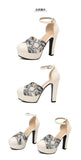 Summer New Style Fashion High-heeled Exposed Toes Women's Sandals Party Color Blocking Buckle Strap Square Heel Women's Sandals