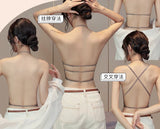 Women's Backless Thick Padded Push Up, Sticky Adhesive Bra Small Bust, Strapless Invisible Bralette Beach & Party Essential ABC