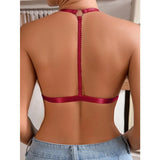 1pcs Sexy Backless Women Bras Intimate Lingerie Removable Female Underwear Breathable Push Up Brassiere Deep V-neck Wireless Bra