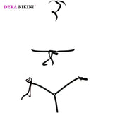 DEKA Women's Mini Micro Exotic Bikini Hot Sexy Bandage Bra + G-Strings Thong Open Crotch Erotic Lingerie Underwear Swimsuit Sets