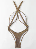Tummy Cut Out Extreme Micro Thong Female Swimwear One Piece Swimsuit Women Cross Backless Monokini High Cut Bathing Suit Swim
