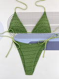Sexy Extrem Bikini 2026 Women Hot Pink Cut Out Ribbed Push Up Thong Swimsuit Brazilian Bathing Suit Tie Side G String Swimwear