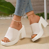 Summer Women Slippers Open-Toe Thick Platform Sandals Flip Flops Outdoor Chunky Heel Fashion Minimalist High Heels Shoes Women