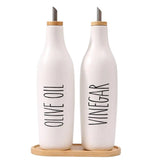 BONJEAN Olive Oil And Vinegar Dispenser Set Ceramic
