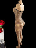 One Piece Crotchless Bodystocking For Sex Lace Transparent Lingerie Elasticity Fishnet Bodysuit Erotic Underwear Sexiest Outfit