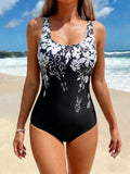Summer Women One-piece Suit Swimwear Sexy Deep U Neck Bodysuit Racing Swimsuit Beachwear High Waist Monokini Holiday Look XXXXL