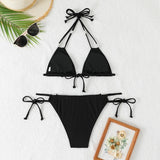 Sexy Orange Bikini 2025 Women Pearls Strap Push Up Drawstring Side Thong Swimsuit Luxury Lace Up Beach Bathing Suit Swimwear