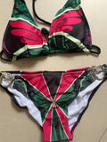 DEKA Print Bikini Set Women's Brazilian Angel Bandage Backless Swimsuit Push Up Swimwear Beachwear Female Bathing Suit Biqini