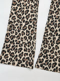 Foridol Leopard Print Wide Leg Long Pants Women Spring Summer Straight Fashion New Pants Zip Casual Female Pantalones 2025