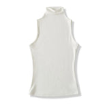 Spring Pure Desire Hot Girl Style Elastic Slim Fit Half High Collar Inner Layer Base Shirt Vest Solid Color Casual Fashion L25M