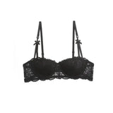 Women's Bras Sexy Lace Half Cup Push Up French Style Lingerie Solid Soft Deep V Top Breathable Comfortable Closure Thin Bralette