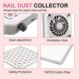Nail Dust Collector, Powerful Vacuum Cleaning Equipment with Reusable Filter Cartridge, Ideal for Nail Salons