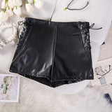 New Solid Color High Waist Elastic Shorts Women's Tight Casual Shorts Thin Drawstring Pure Desire Casual Charming Shorts NWSV