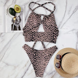 2026 New Sexy Bikini High Waist Swimwear Swimsuit Women Leopard Cross Back Straps Bikinis Set Bathing Suit Beach Bikini Female