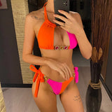 8 Colors Diamond Rhinestones Splicing Bikini Women Swimwear Female Swimsuit Two-Pieces Bikini Set Bather Bathing Suit Swim V5132