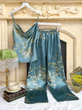 Small Cherry Print Pajamas Set Spring Summer Halter Pants Two Piece Thin Home Wear Women