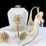 Doershow High Quality African Style Ladies Shoes And Bags Set Latest coffee Italian Shoes And Bag Set For Party  HGH1-14