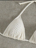 Sexy Halter Women Solid White Bikini Sets Three Pieces With Cover Skirt Swimsuit Swimwear Bathing Suit Beach Outfits Biquini
