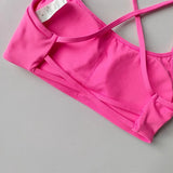 Women's Sexy Cross Backless Yoga Sports Bra Quick Drying Skin Friendly Nude Fitness Bra for Active Wear
