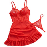 A Set Of Corset-style Lace Nightgowns Steel Ring Push-up Breast Shapewear Underwear Pajamas Ms elegant Irregular Fishtail drees