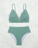 2026 Triangle Bikinis High Waist Strappy Swimsuit Women Sexy Striped Swimwear Female Bathers Swimming Bathing Swimming Swim Suit