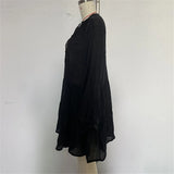 2025 Long Sleeve Hollow Out Crochet Knitted Tunic Beach Cover Up Cover-ups Beach Dress Beach Wear Beachwear Female Women K6674