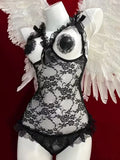 New In Hot Porn Open Bra Sex Bodysuit Crotchless Sexy Lingerie Women Underwear Babydoll Dress Lace Transparent Erotic Costumes