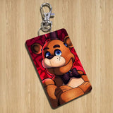 2026 A-FnafS oppression Rectangle ID Card Case Keychain Access Card Bag Key Tag Ring Leather Card Holder Key Ring Access