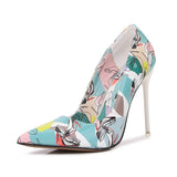Women Heels Graffiti Colorful Bridal Shoes Women Pumps Sexy High Heels Pointed Toe Party Wedding Shoes Stiletto Plus Size 35-46
