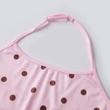 Women's Summer Halter Neck Tops Fashion Sleeveless Dota Print Slim Fit Cami Tops