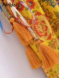 Paisley Print Bohemian Wide Leg Long Pants Jumpsuit Women Summer New Overalls Spaghetti Strap Loose Casual Boho Jumpsuit Tassel