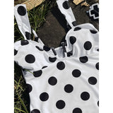 2026 Sexy Polka Dot U Neck Women Swimwear One Piece Swimsuit Female High Leg Cut Monokini Padded Bather Bathing Suit Swim V8273