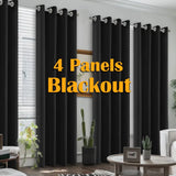 NONECN Blackout Curtains 4 Pack Heat Insulated Grommet For Bedroom Living Room