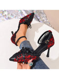 Spring Women's Sandals Pointed Toe Thin Heels 8cm Ankle Buckle Strap French Lace Up Ladies Pumps Dress Shoes Sandals New 2026