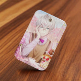 Game Mystic Messenger Rectangle Card Case Keychain Access Card Bag Key Tag Ring Leather Card Holder Key Ring Access