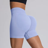 High Impact Summer Yoga Shorts Sportswear Woman Gym Seamless Workout High Waist Shorts w/Tummy Control Running Fitness Leggings