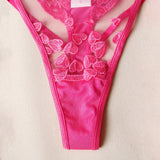 Sexy underwear French ultra-thin embroidered love mesh bra big breasts showing small sexy underwear set