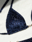 DEKA Sexy Brazilian Shiny Pearl Micro Bikini Faux Leather Swimwear Women Thong Swimsuit Halter Triangle Bikini Set Bathing Suit