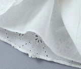 Foridol White Lace Cotton Dress V Neck Off Shoulder Sexy Beach Short Dress Summer Women Buttons Cut Out Mini Beach Sundress 2025