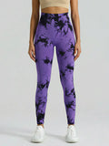 Boho Tie Dye High Waist Knit Elastic Fitness Yoga Tights Butt Lifting Workout Pants for Women