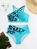 Women's Plus Size Triangle Halter Cross Back Bikini Set - European American Style Separable Swimsuit