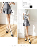 Women High Waist Pleated Skirt with Safety Shorts, Black A Line Mini Skort for Casual Office School Style Outfits