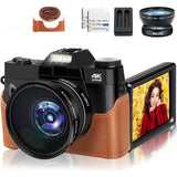 Flip Screen 16X 56MP Digital Camera For Photography Video Recording 4K Vlog Camcorder Youtube Livestreaming Wifi Webcam Selfier