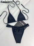 2026 Sexy Halter High Cut Leg Bikini Female Swimsuit Women Swimwear Two-Pieces Bikini Set Padded Bather Bathing Suit Swim V8386
