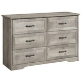 Studyset 6 Drawer Wood Dresser For Bedroom And Living Room